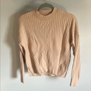 Abercrombie & Fitch Ribbed Beige Turtleneck Sweater